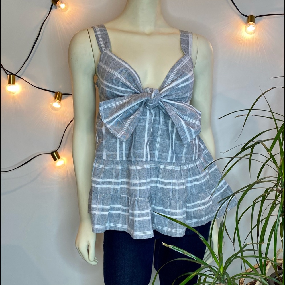 Listicle | Striped Ruffle Tie Tank